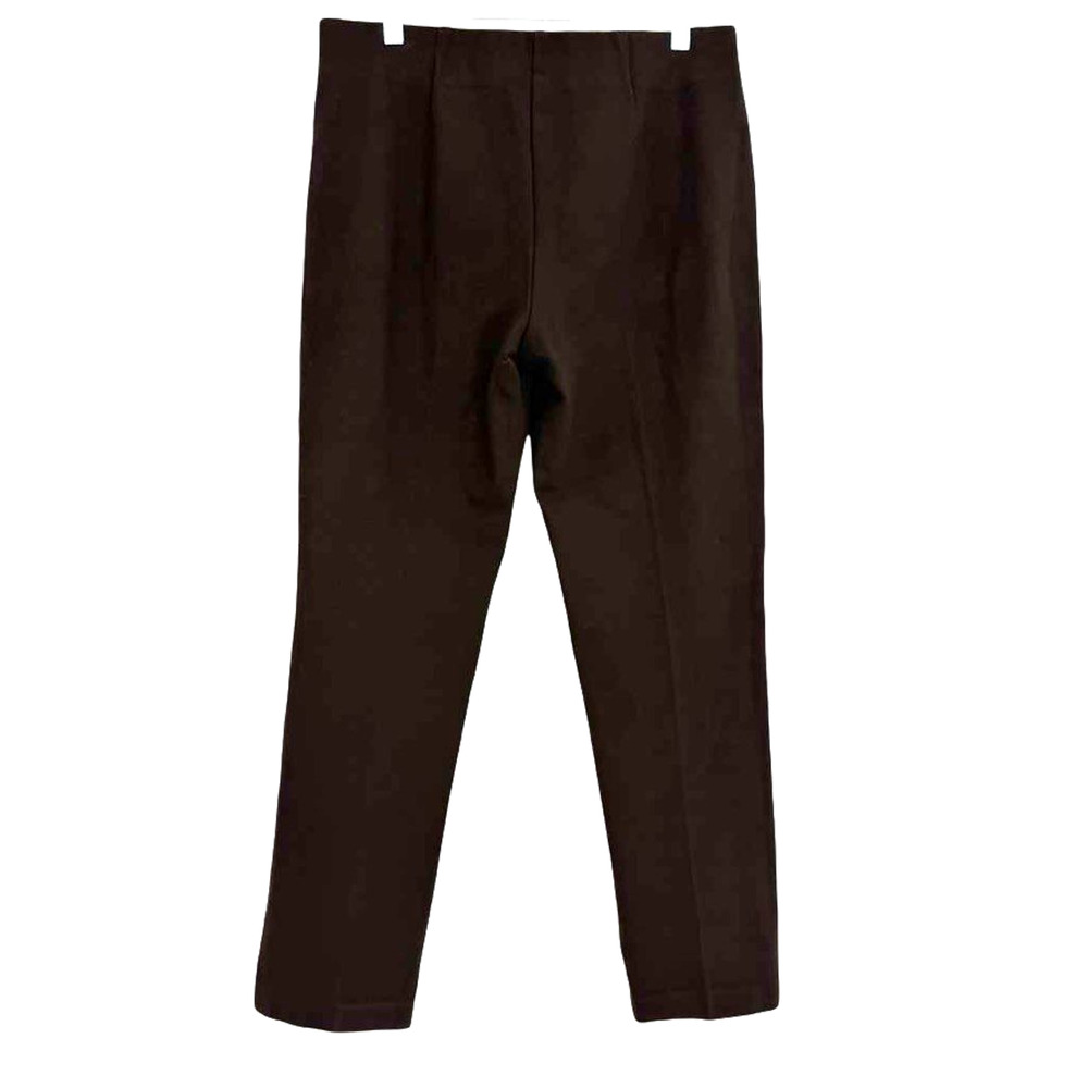 Chicos Womens Dark Brown Ponte Knit Pull On Stretch Pants Casual Career sz 1 / 8
